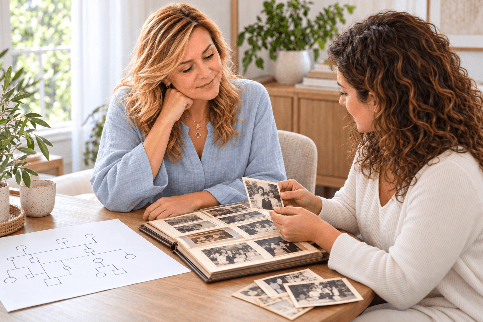 Paola durante una sessione di genogramma